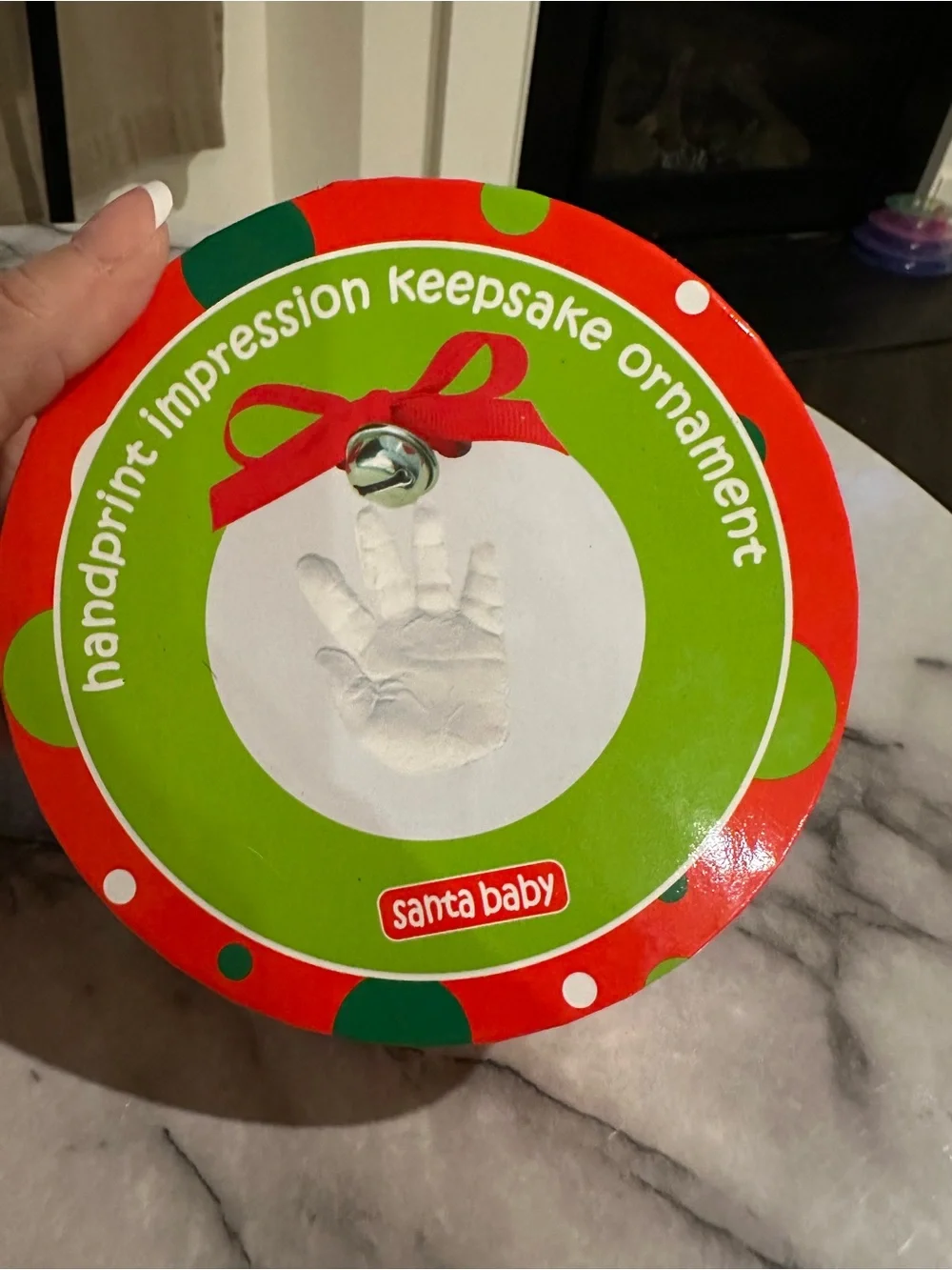 Handprint Keepsake Ornament - Red & Green